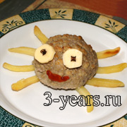 паучок из котлеты детские рецепты
