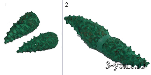 поделка крокодил из шишек, фото1 и 2 