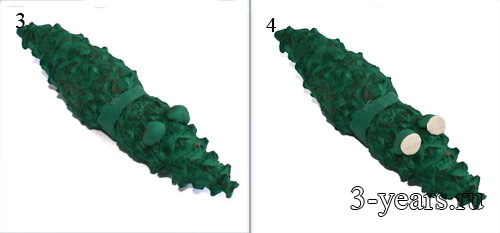 поделка крокодил из шишек, фото 3 и 4 